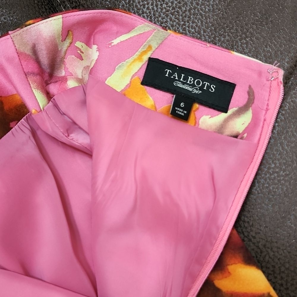 VEUC Sz 6 Talbots Rose Floral Lined Pencil Skirt - Picture 10 of 12